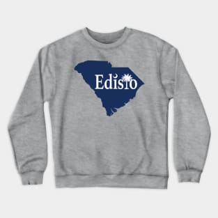 Edisto Island South Carolina State Outline Blue Crewneck Sweatshirt